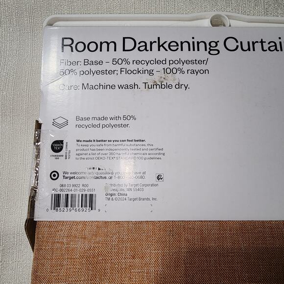 Room essentials room darkening curtains orange heather 42''W x 84''L - Picture 3 of 7